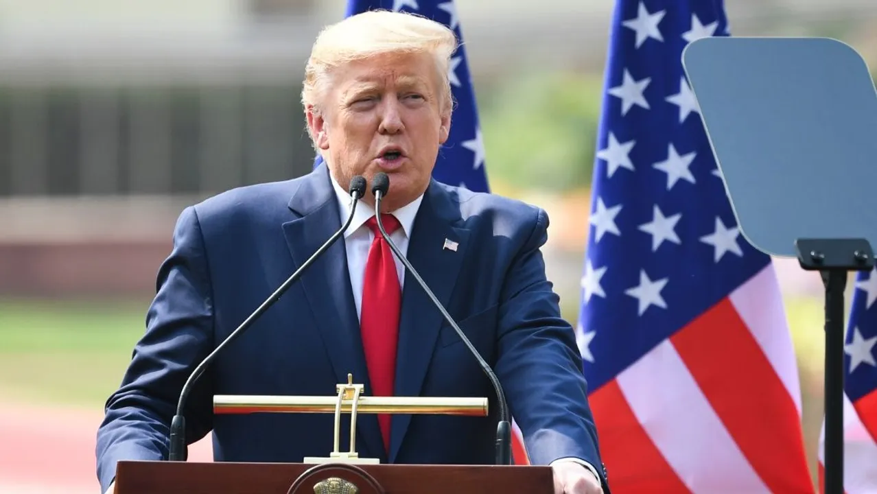  Donald Trump Press conference Photograph:(AFP) 
