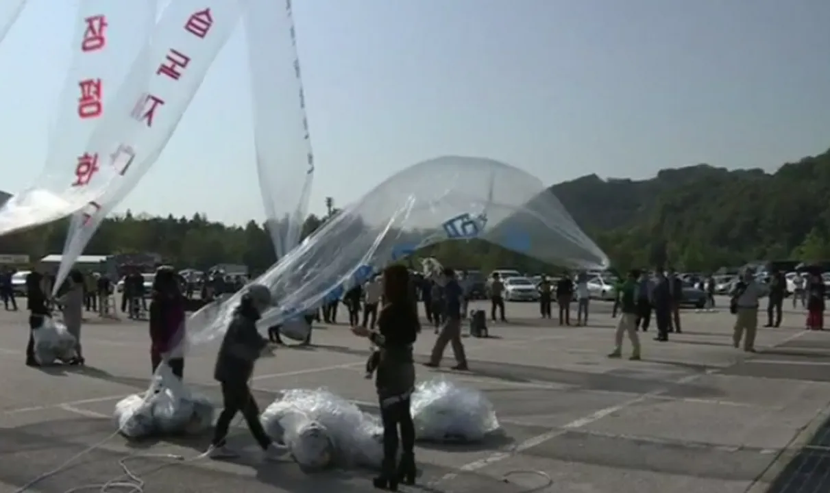 Balloons being prepared in April 2014 Photograph:(WION) 