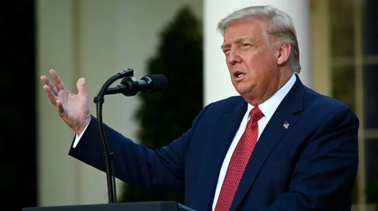  US President Donald Trump delivers a press conference in the Rose Garden of the White House in Washington, DC, on July 14, 2020.  Photograph:(AFP) 