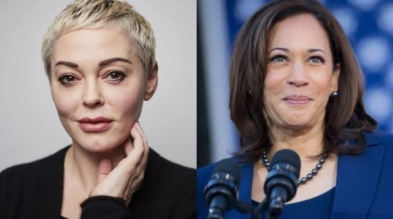  Rose McGowan and Kamala Harris Photograph:(X) 