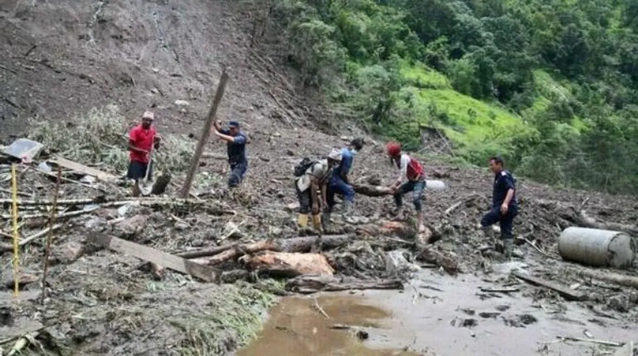  Nepal landslide Photograph:(ANI) 