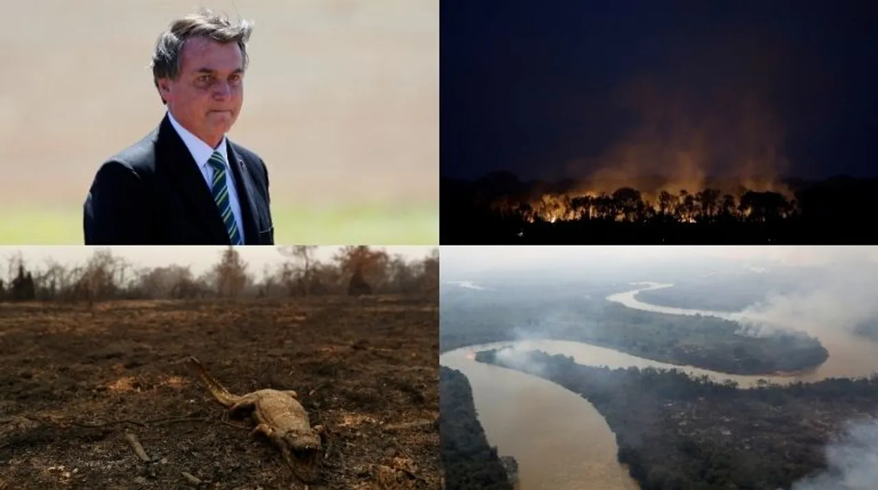  Bolsonaro and Amazon fires Photograph:(Reuters) 