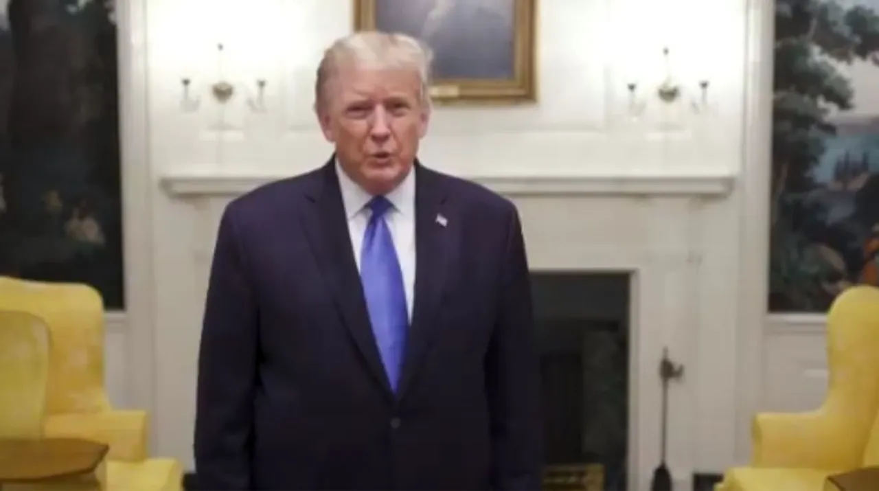  A screegrab from Donald Trump's video message to the supporters saying he is doing "very well" after testing positive for COVID-19 Photograph:(WION Web Team) 
