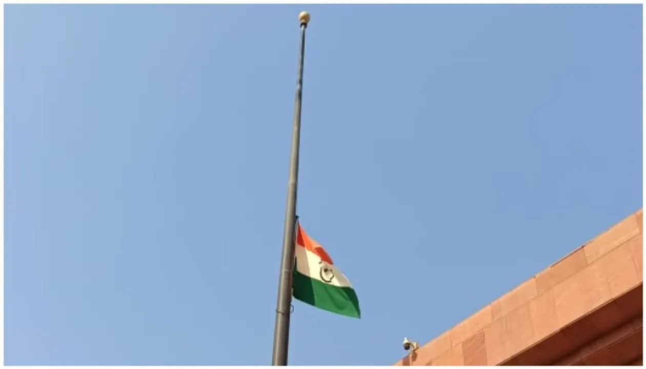  Indian flag at half-mast out of respect for departed Amir of Kuwait Photograph:(WION) 