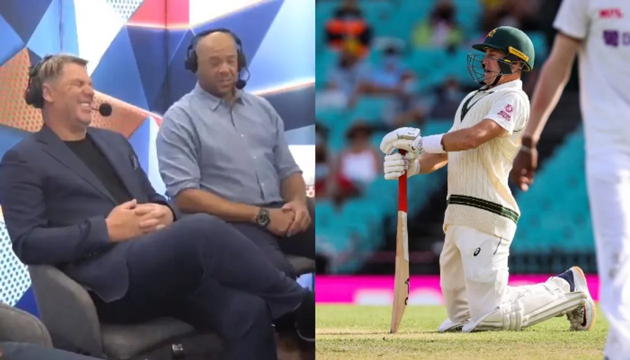  Shane Warne, Andrew Symonds involved in expletive-laden mocking of Marnus Labuschagne on-air Photograph:(AFP) 