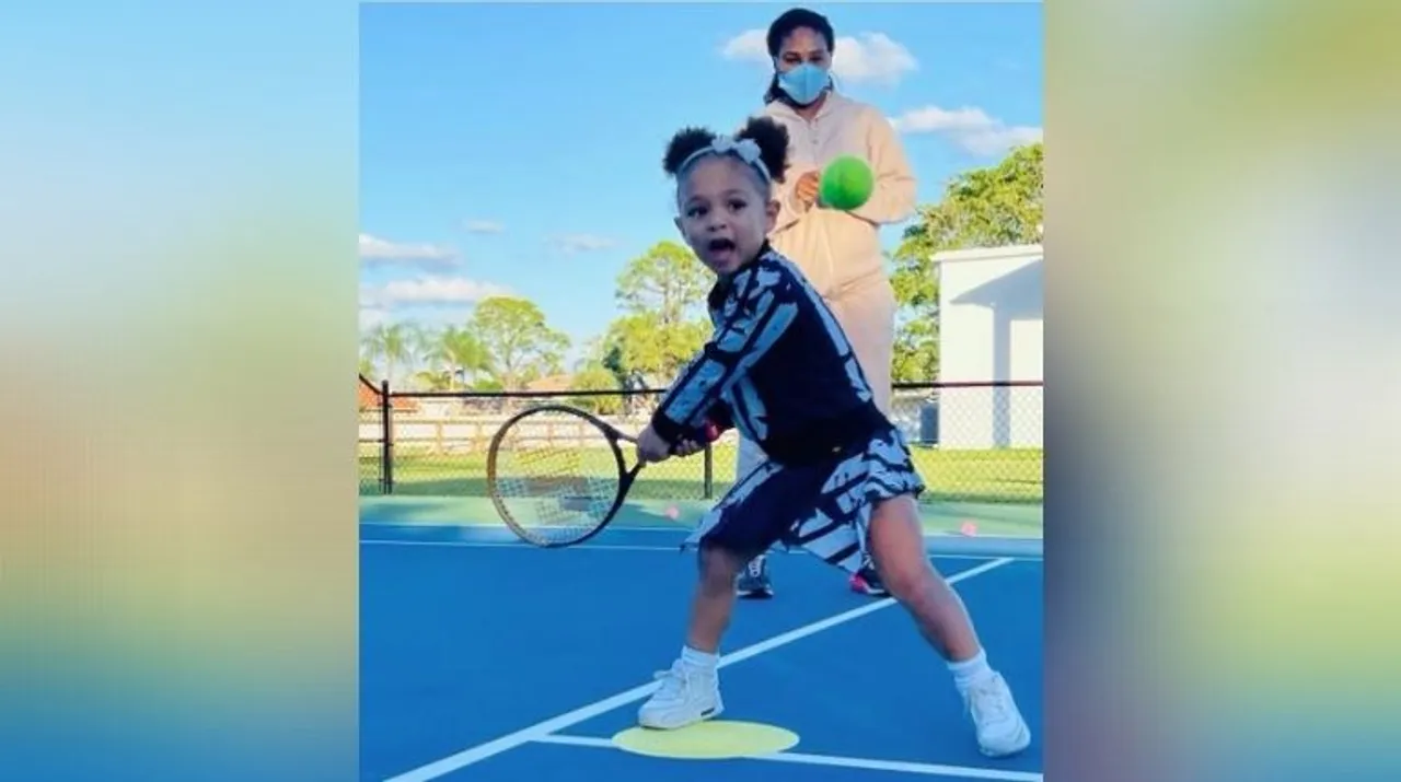  'My training partner': Serena Williams shares a practice video along with daughter Olympia Photograph:(Instagram) 