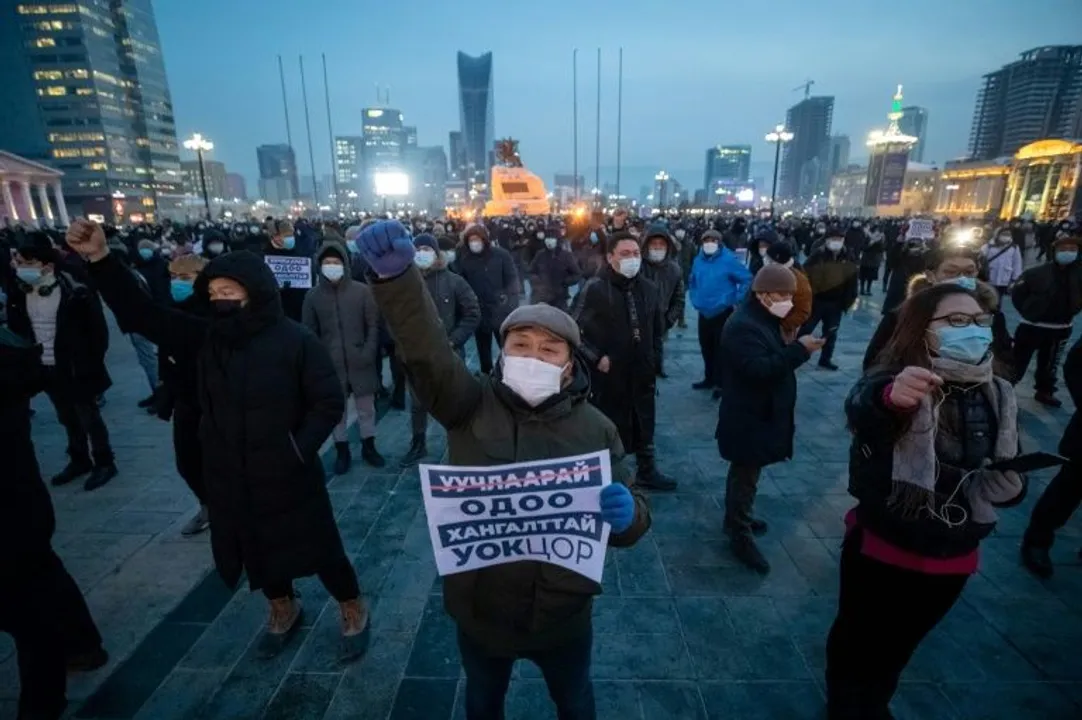  Protests in Mongolia Photograph:(AFP) 