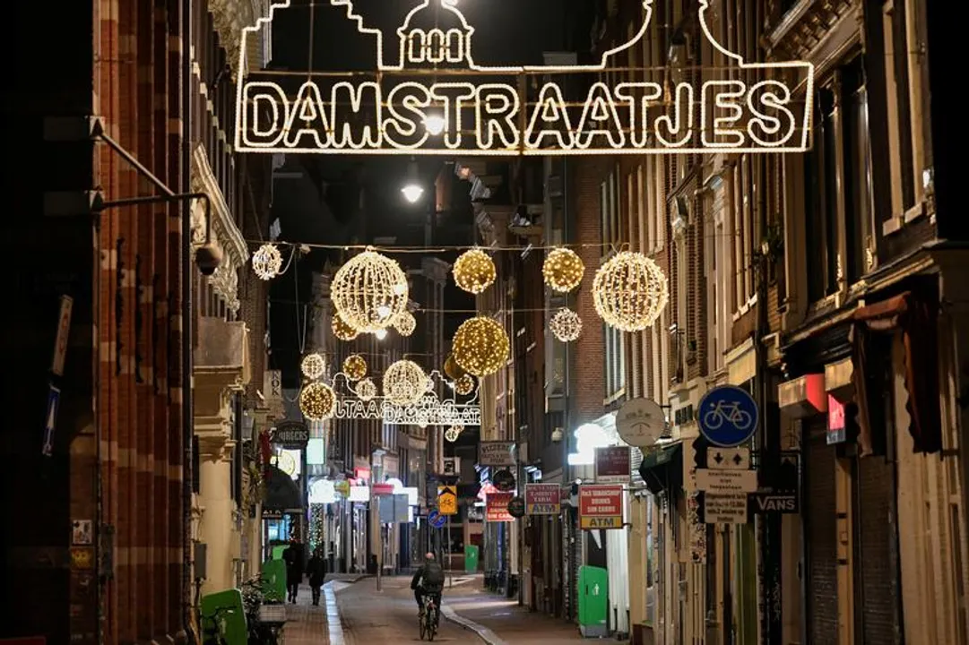  Coronavirus lockdown in Amsterdam Photograph:(Reuters) 