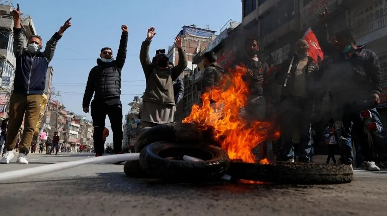  Strike in Nepal Photograph:(PTI) 