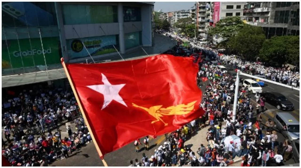  Myanmar protests Photograph:(AFP) 