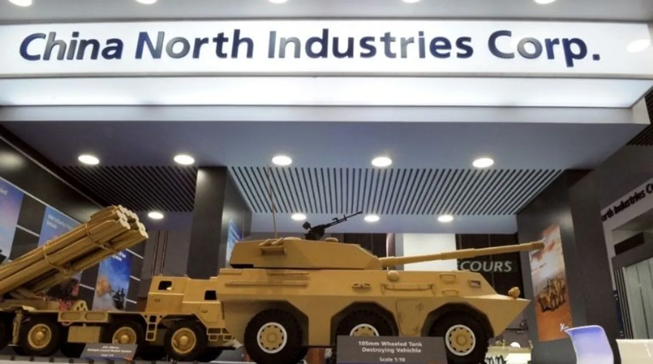  View of Chinese defence industry firm China North Industries Corp Norinco's stand taken on June 14, 2010 at Eurosatory 2010 in Villepinte near Paris. Norinco takes part for the first time in the international defence and security exhibition Eurosatory Photograph:(AFP) 