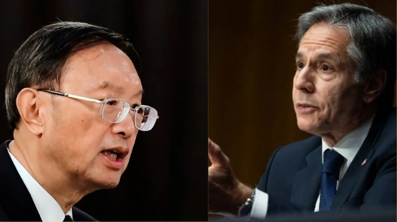  Yang Jiechi & US Secretary of State Antony Blinken Photograph:(AFP) 