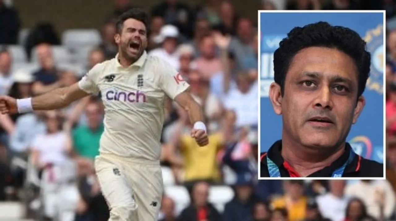  Anil Kumble, James Anderson Photograph:(AFP) 