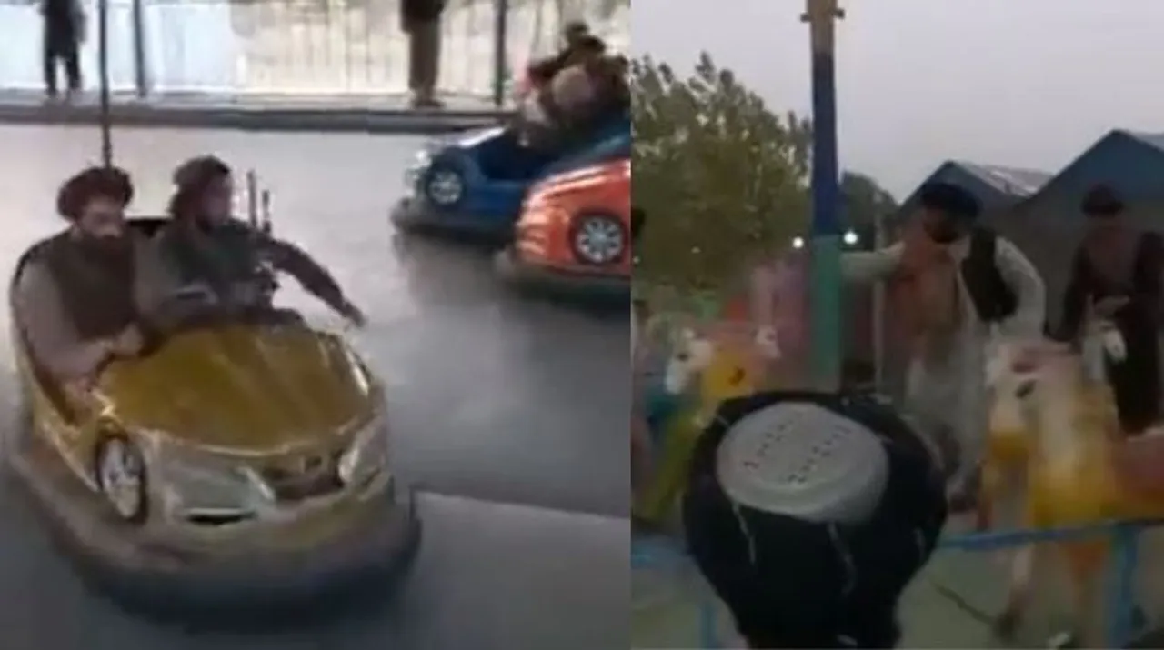  Taliban militants in bumper cars, merry-go-around in Kabul (Photo Courtesy: Twitter handle@Hamid Shalizi) Photograph:(Others) 