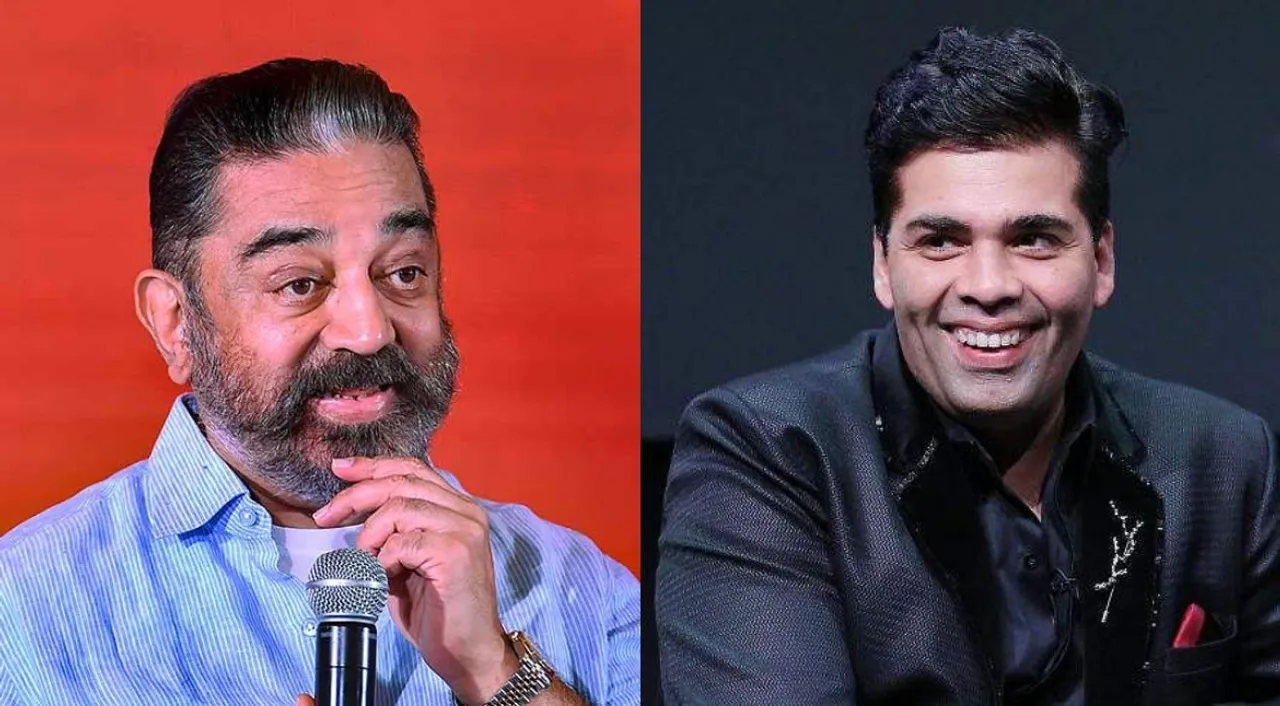  South Indian superstar Kamal Haasan and Bollywood filmmaker Karan Johar Photograph:(Instagram) 
