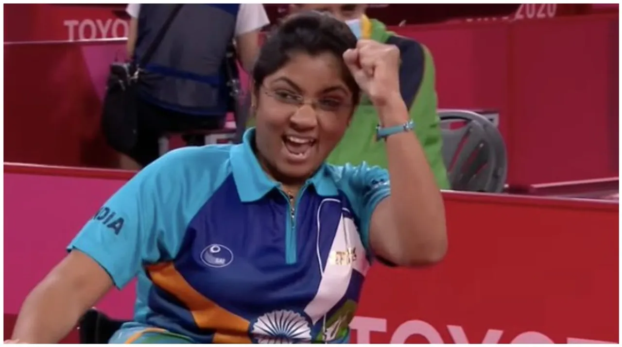  Bhavina Patel storms into quarters Photograph:(X) 