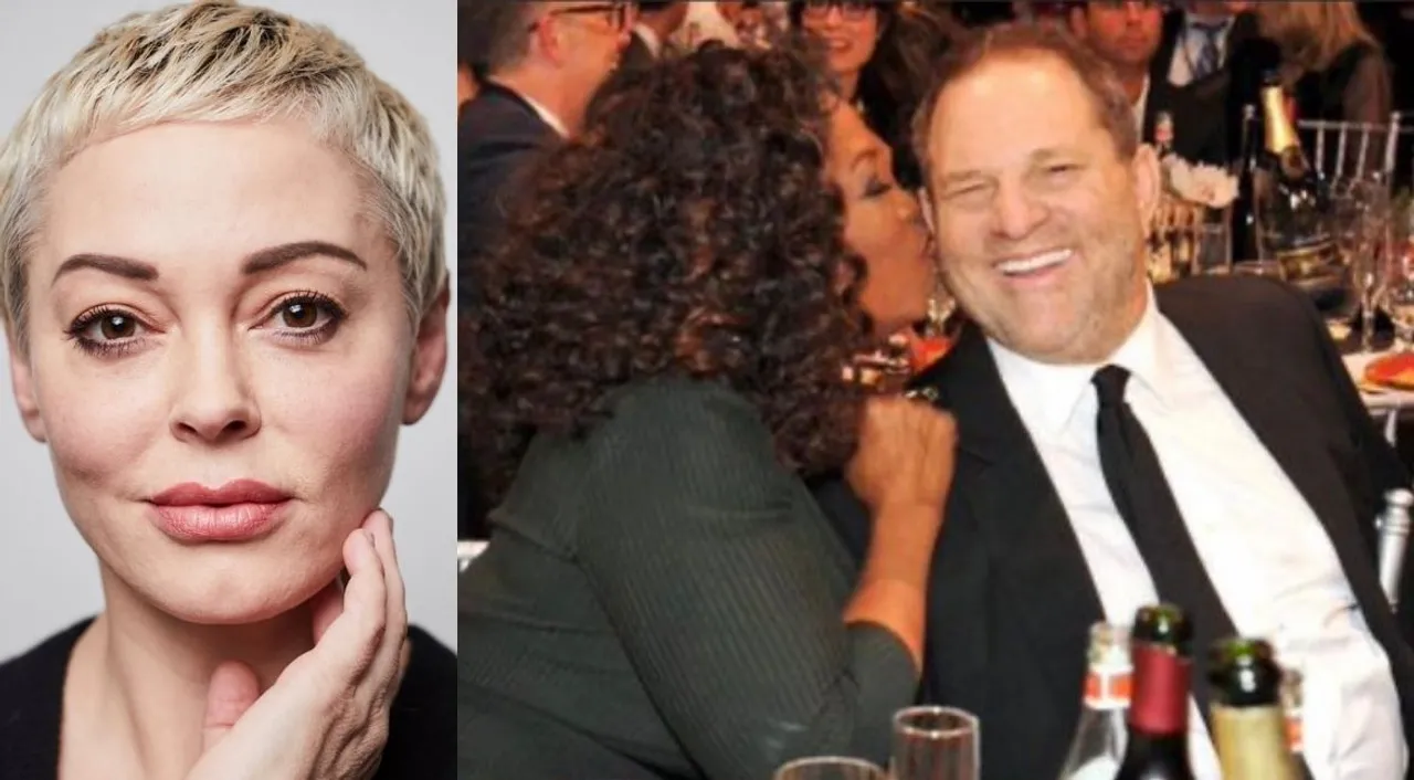  Rose McGowan shared this photo of Oprah Winfrey and Harvey Weinstein on Twitter Photograph:(X) 