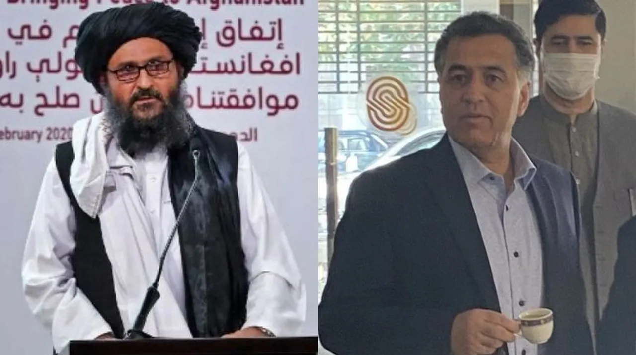  Taliban co-founder Mullah Abdul Ghani Baradar and Pakistan intelligence chief Lt Gen Faiz Hameed. Photograph:(WION Web Team) 