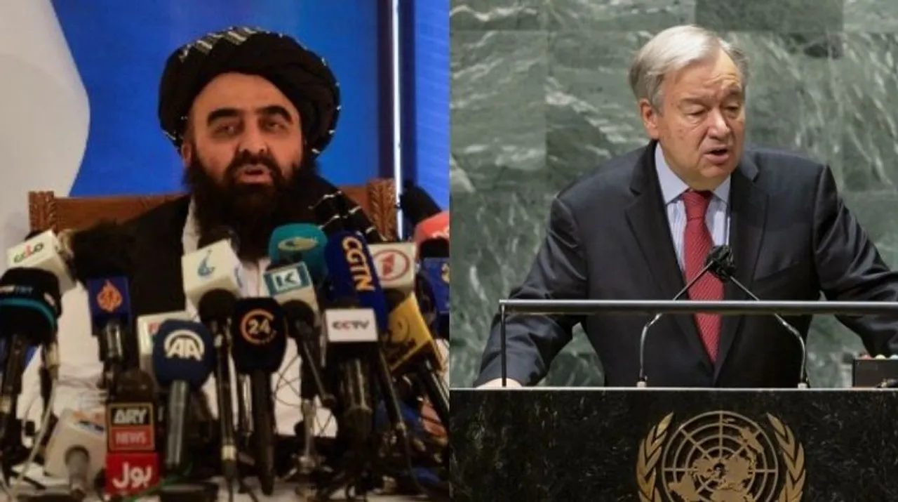  Taliban's acting foreign minister Amir Khan Muttaqi (L) andÂ UN Secretary-General AntonioÂ Guterres (R) Photograph:(WION Web Team) 
