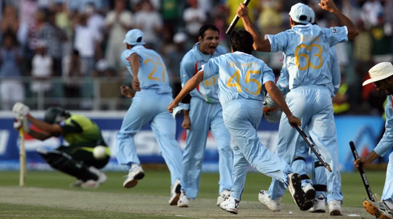  Misbah-ul-Haq was dismissed in the last over of the 2007 World T20 final. Photograph:(AFP) 