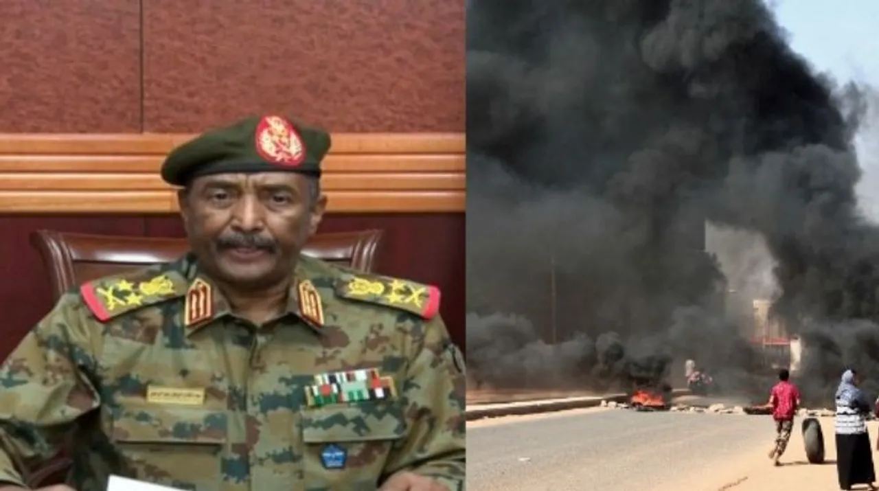  Sudan's General Abdel Fattah al-Burhan addressing the nation amid military takeover Photograph:(AFP) 