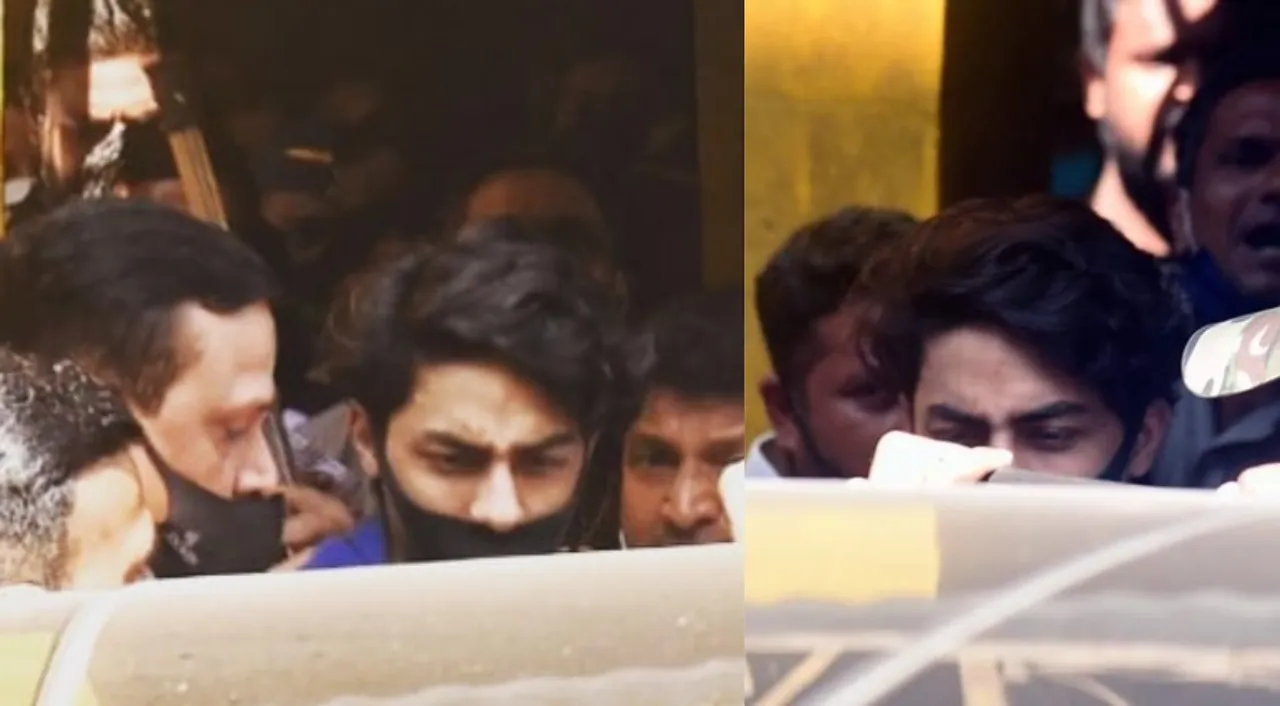  Aryan Khan walks out of Arthur Road prison, father Shah Rukh Khan comes to pick him up (not seen here) Photograph:(Others) 