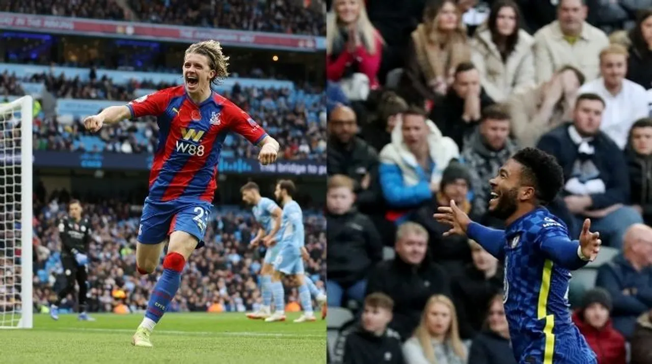  Crystal Palace Conor Gallagher and Chelsea's Reece James Photograph:(Reuters) 