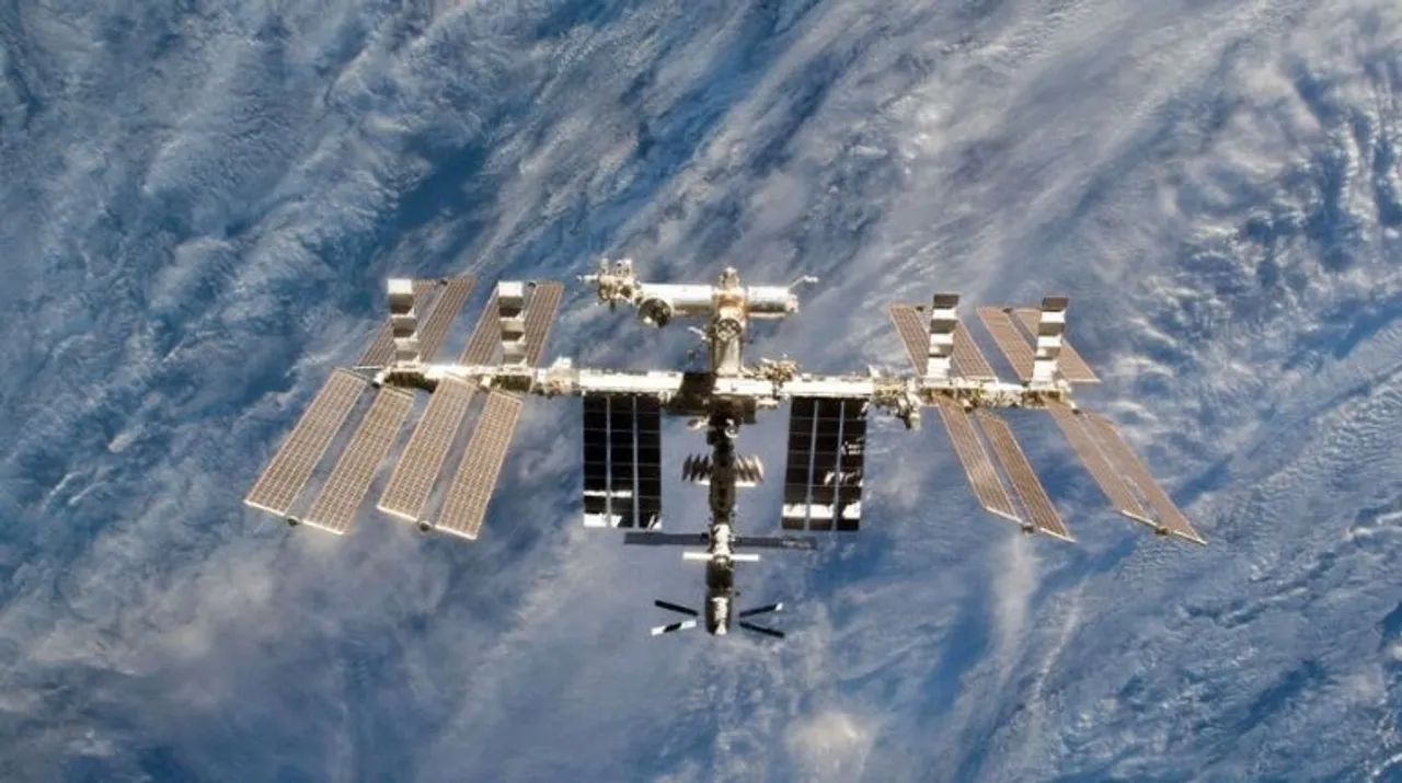  A NASA handout image shows a close-up view of the International Space Station. (File Photo) Photograph:(AFP) 