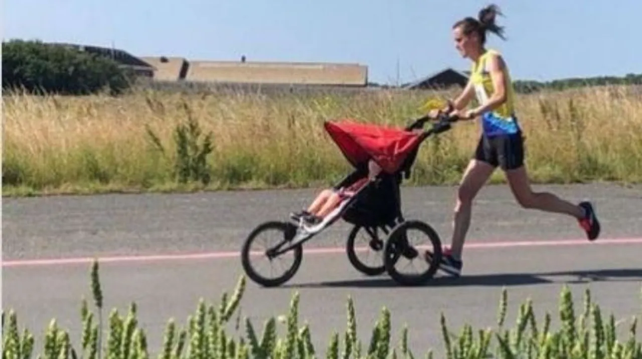  Heather Hann set a new 10 Km record of running while pushing a pram (file photo).    Photograph:(Instagram) 