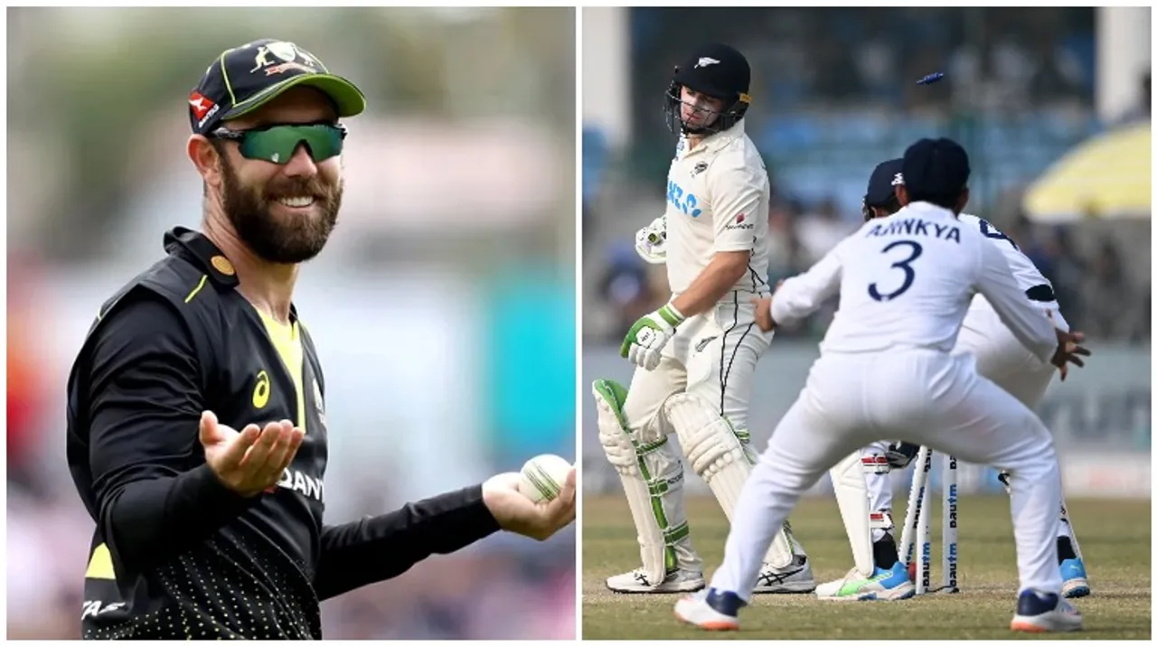  Glenn Maxwell's tweet goes viral during Day 5 of IND-NZ 1st Test Photograph:(AFP) 