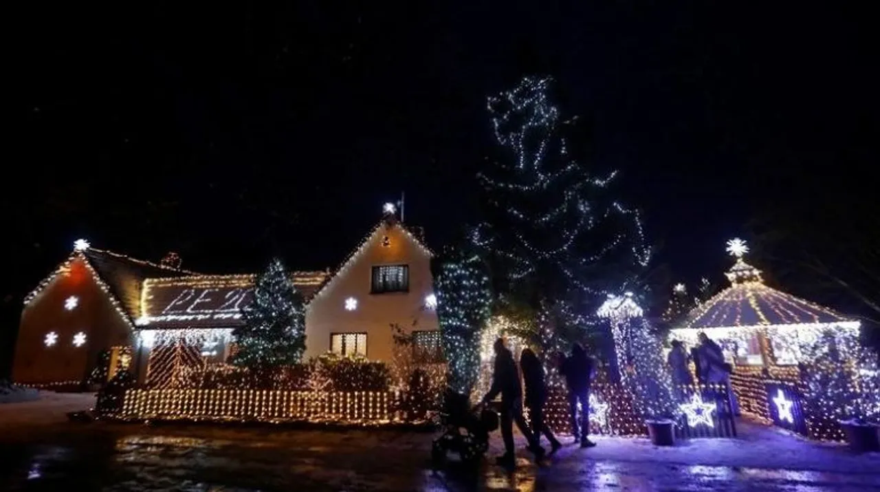  A family in New York broke own world record for most Christmas lights on a residential property (representative image).  Photograph:(Reuters) 