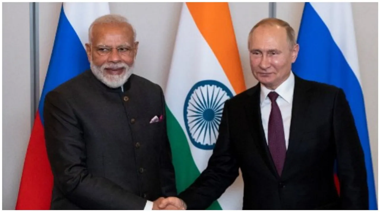  Indian Prime Minister Narendra Modi and Russian President Vladimir Putin Photograph:(AFP) 