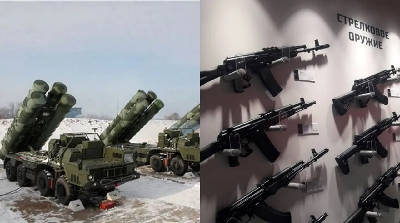  S-400 air defence system and AKâ203 rifles Photograph:(X) 
