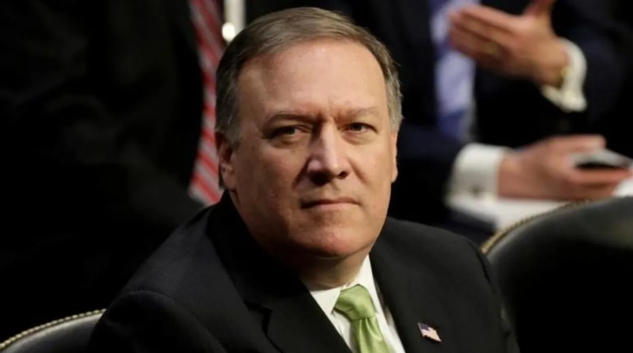  Former US Secretary of State Mike Pompeo has accused UK of paying âblood moneyâ to Iran (file photo).  Photograph:(Reuters) 