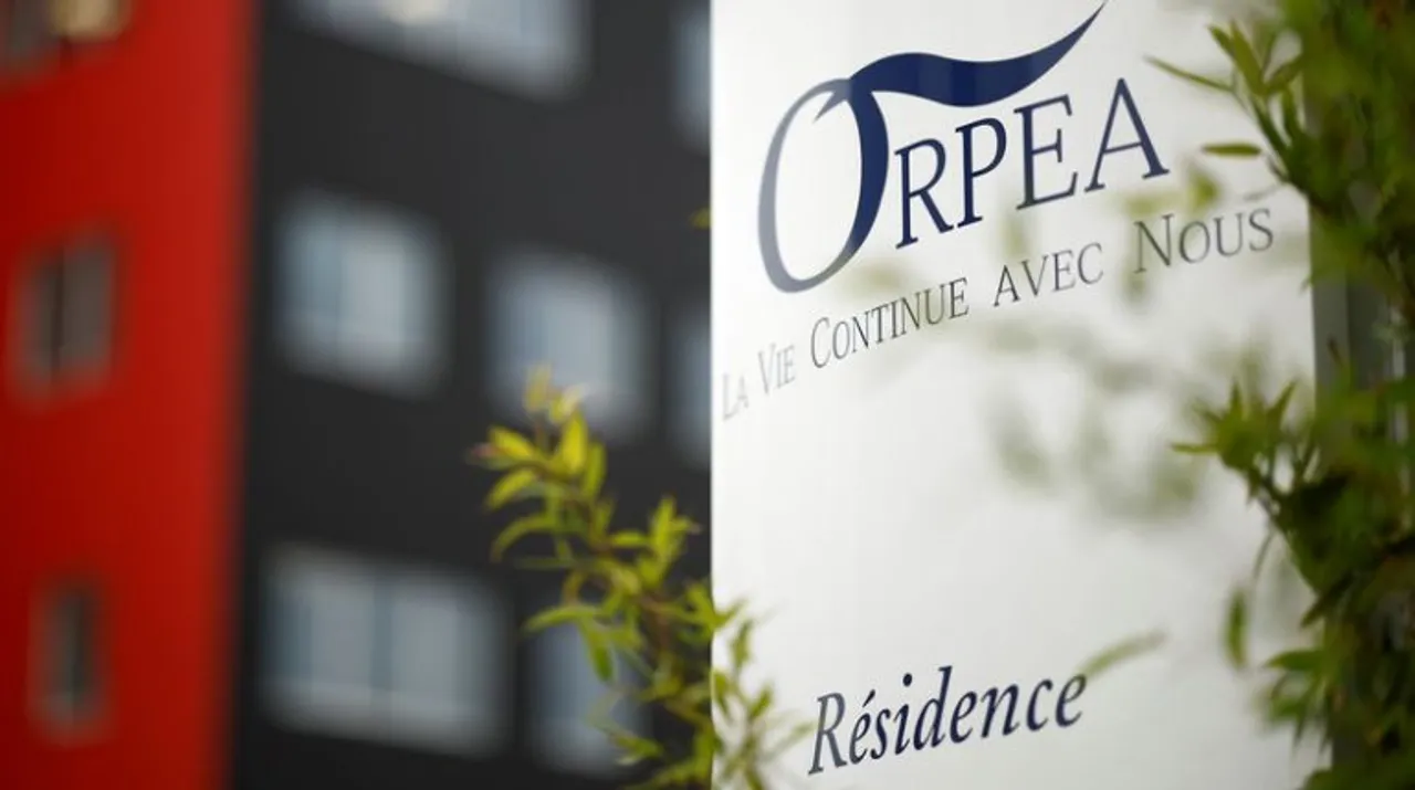 A view shows the logo of French care homes company Orpea at the entrance of a retirement home (EHPAD - Housing Establishment for Dependant Elderly People) in Reze near Nantes, France. Photograph:(Reuters) 