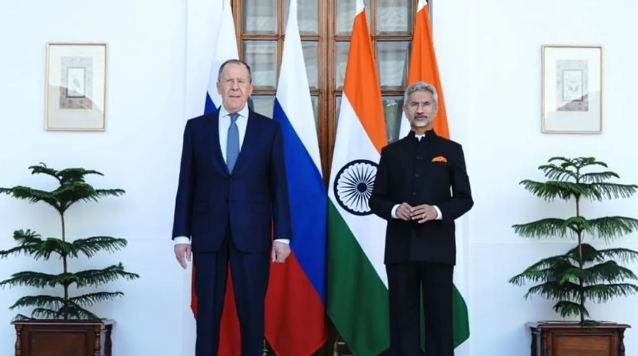  Indian External Affairs Minister S Jaishankar with his Russian counterpart Sergey Lavrov in New Delhi Photograph:(X) 