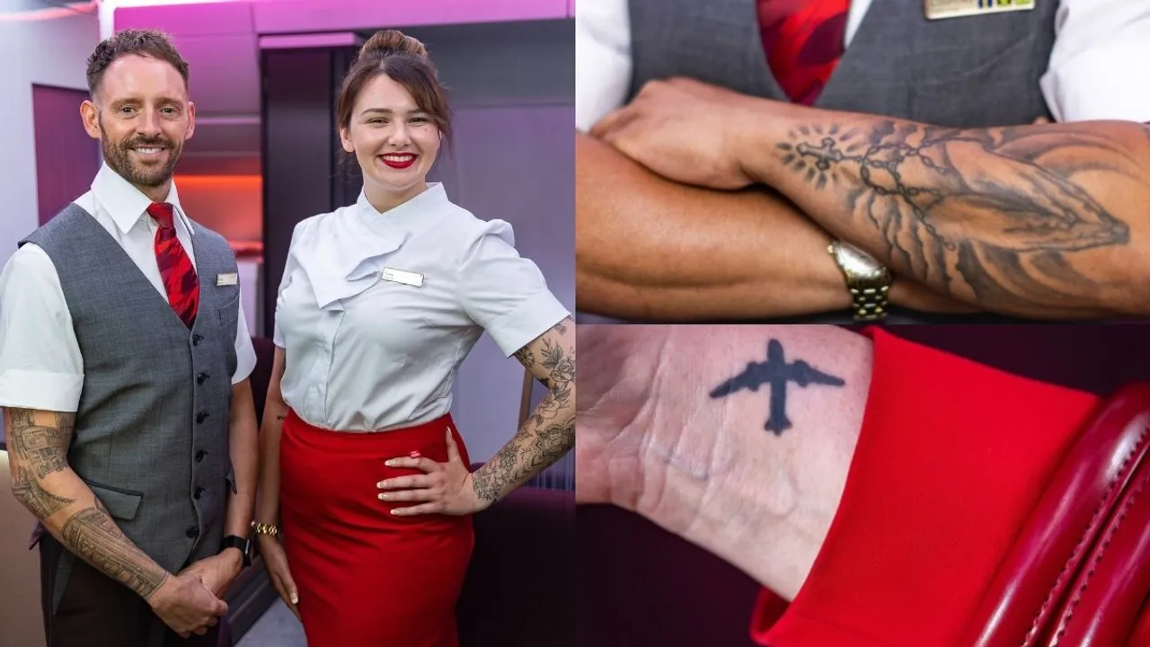  Now, Virgin Atlanticâs cabin crew to get to show off tattoos. Photograph:(X) 