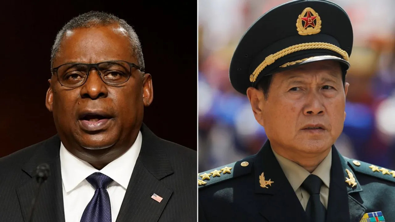  Lloyd Austin and Wei Fenghe Photograph:(AFP) 