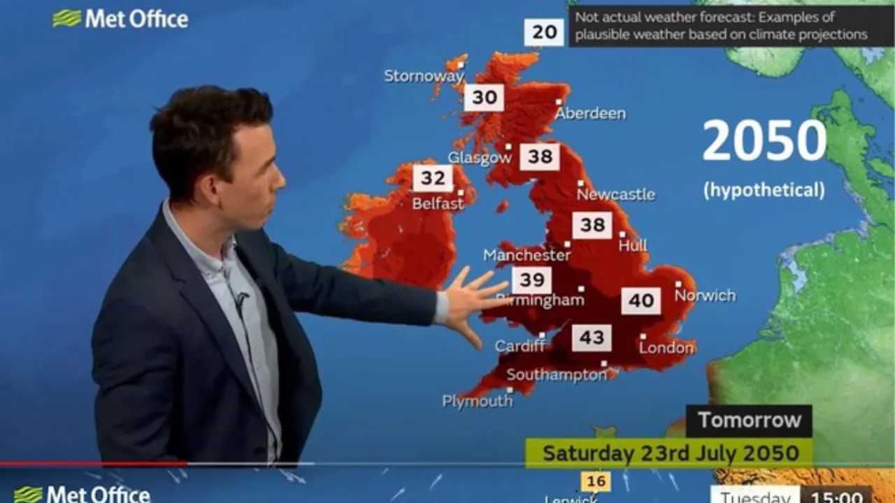  The meteorologists have issued a "red" heat warning for the first time ever on Tuesday, with temperatures touching 40 degrees Celsius (around 104 degrees Fahrenheit) in the UK for the first time. Photograph:(X) 