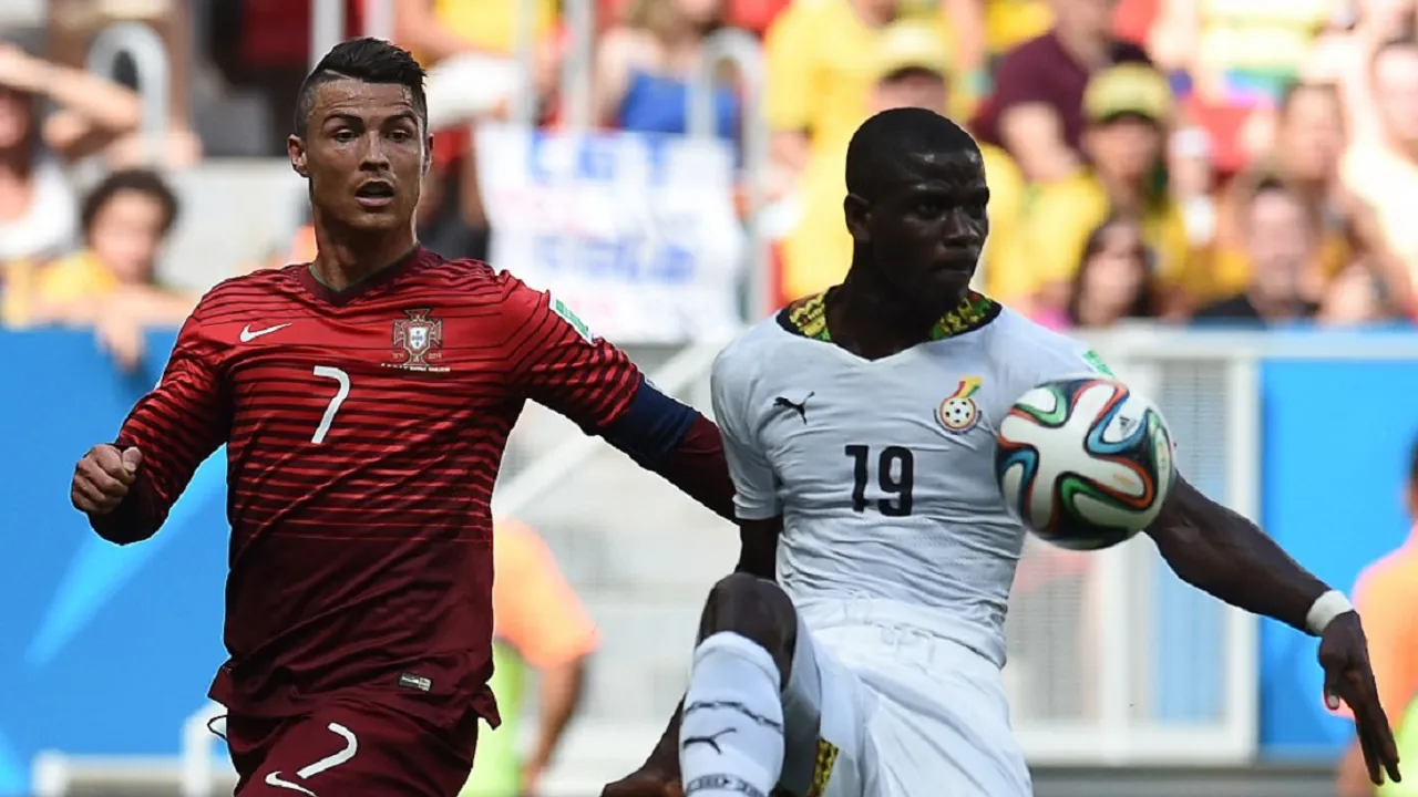  Cristiano Ronado in action against Ghana in the 2014 FIFA World Cup. Photograph:(AFP) 