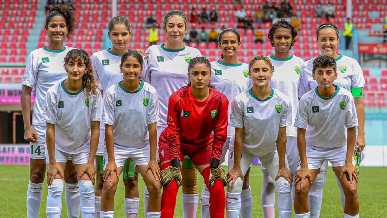  A Pakistani journalist objected to the female football players wearing shorts during matches. Photograph:(X) 