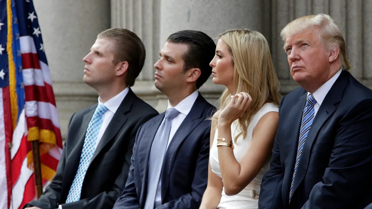  Donald Trump with his children Donald Trump Jr., Eric Trump, and Ivanka Trump Photograph:(Reuters) 