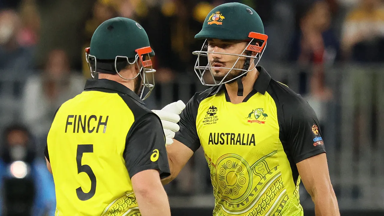  Marcus Stoinis' unbeaten fifty helped Australia thrash Sri Lanka by 7 wickets. Photograph:(AFP) 