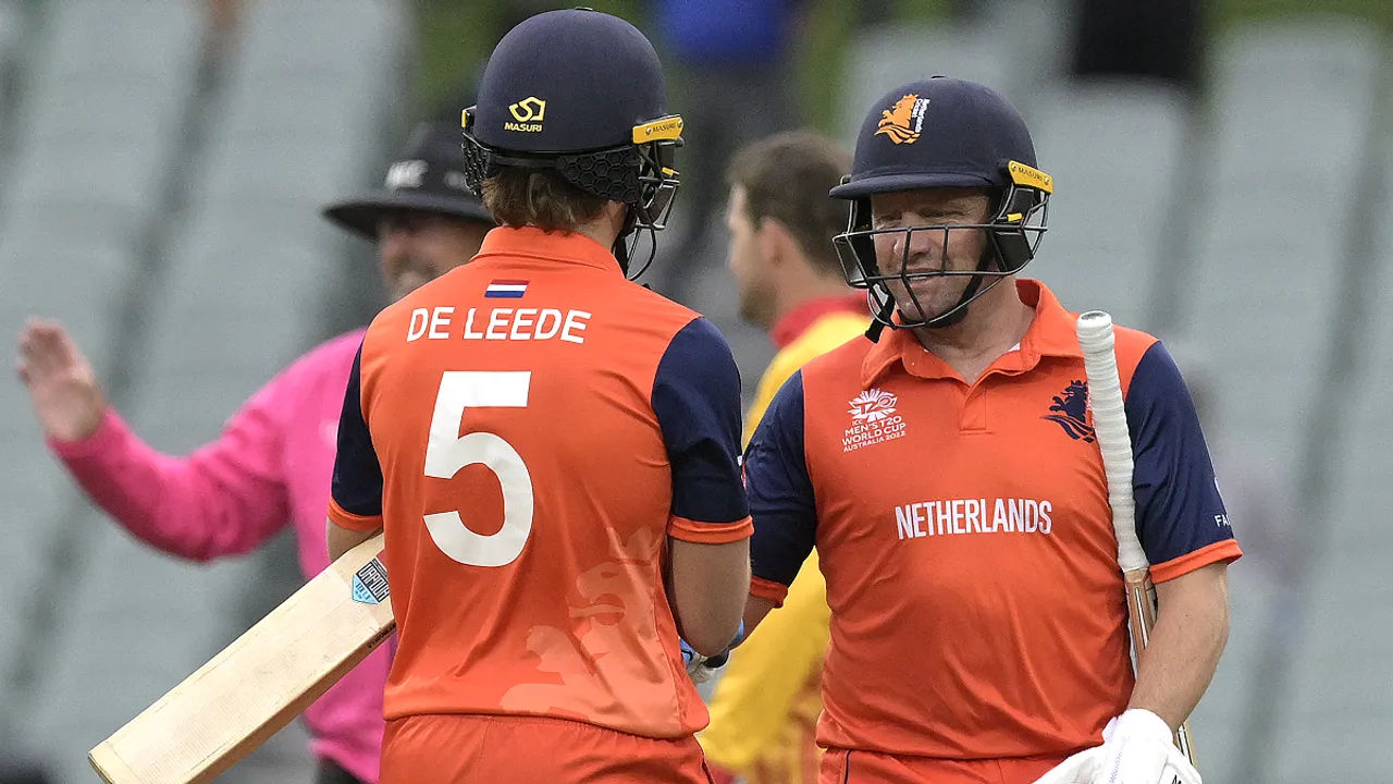  Netherlands defeated Zimbabwe by 5 wickets in the T20 World Cup 2022 on Wednesday. Photograph:(AFP) 