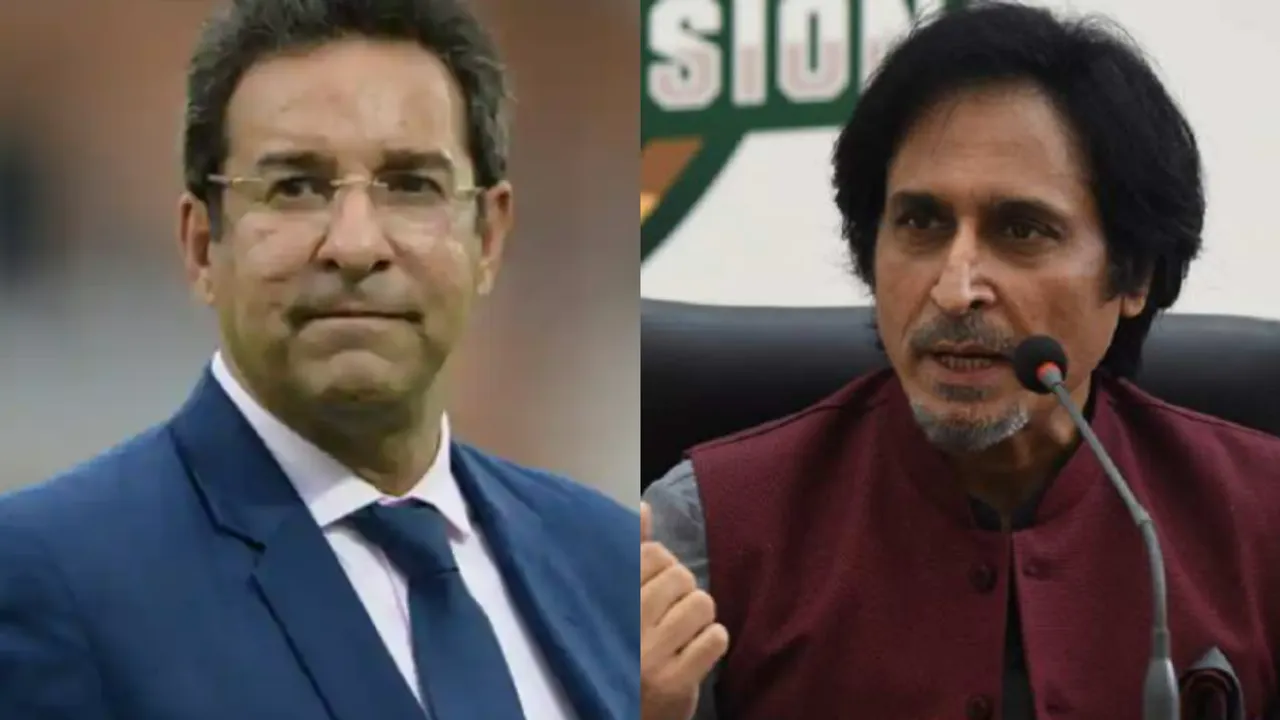  Wasim Akram has taken a dig at former PCB chairman and teammate Ramiz Raja once againÂ  Photograph:(WION Web Team) 