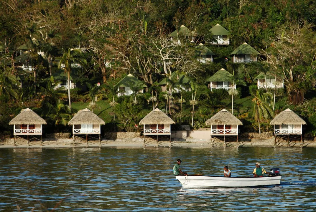  People commute on boats after Cyclone Pam to Port Vila, Vanuatu Photograph:(Reuters) 