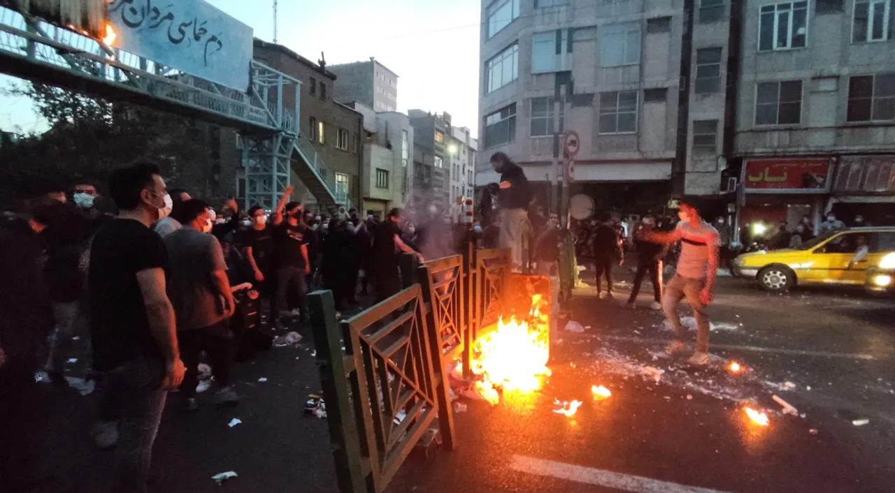  Anti-hijab protests continue in Iran over death of Mahsa Amini in police custody.  Photograph:(Reuters) 