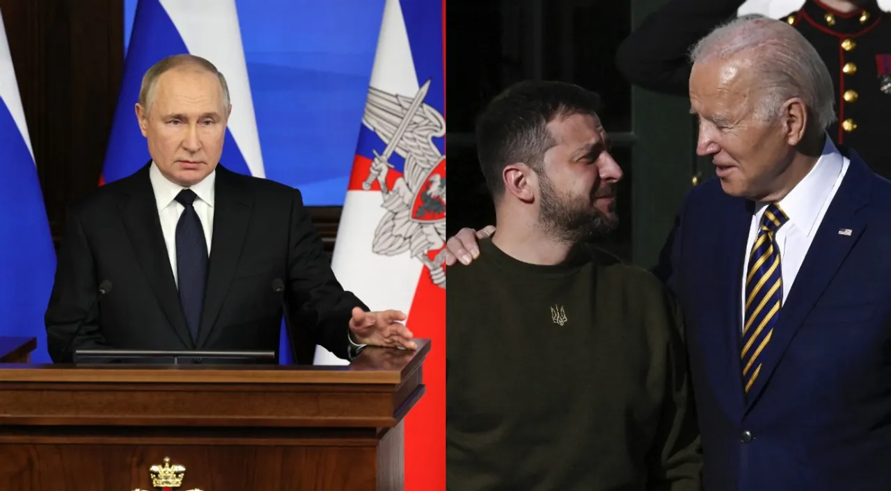  Kremlin says US engaging in âindirect warâ against Russia after Zelensky visit. Photograph:(AFP) 