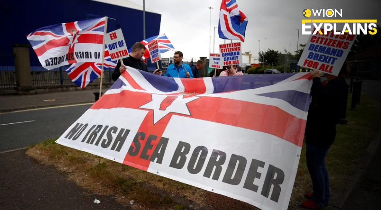  Loyalists protest against the Northern Ireland Brexit protocol Photograph:(Reuters) 