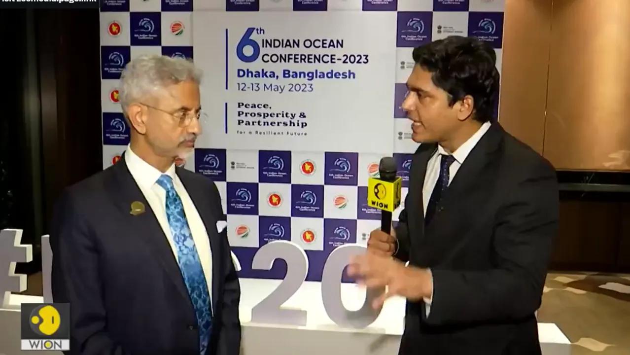  Jaishankar with WION's Sidhant Sibal  Photograph:(X) 